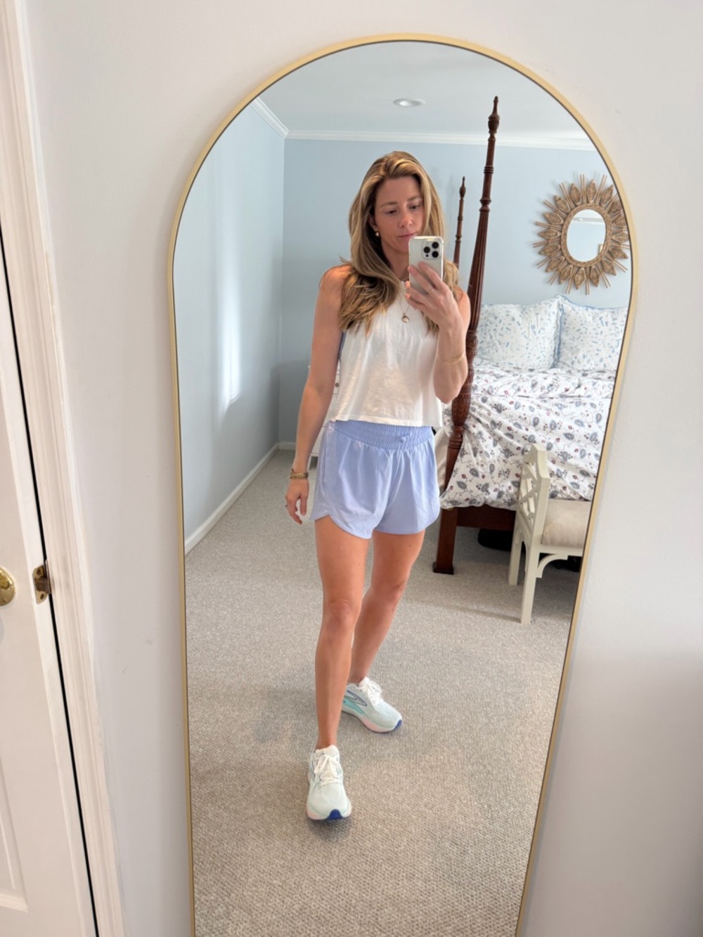 all in motion Olive Green and Light Blue Women’s Running Shorts